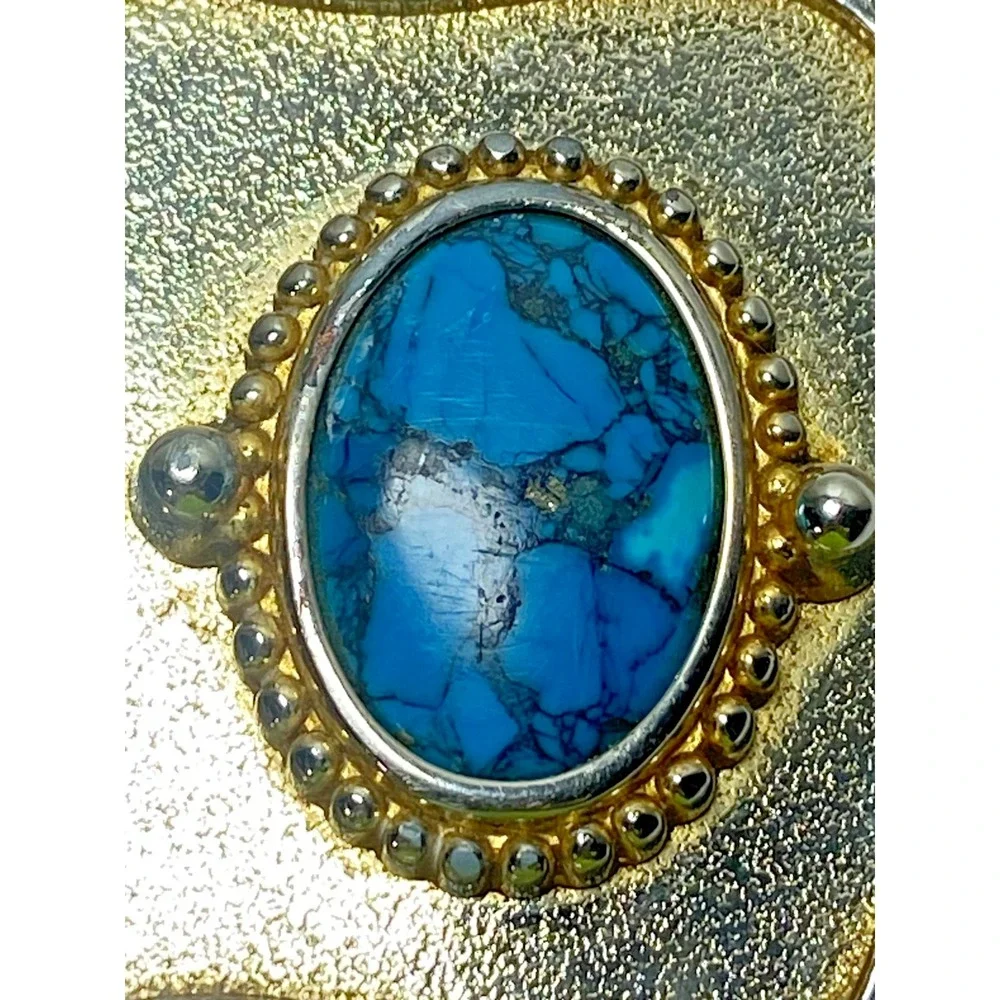 VTG Masonic Belt Buckle Scottish Rite 32nd Degree Eagle *Turquoise Colored Stone